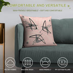 Atomic Boomerangs on Lunar Pink Soft Gift Ready Throw Pillow