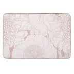 Elegant Seamless Pattern with Hand Drawn Line Garden And Tropical Flowers.  Eco-Friendly Bath Mat