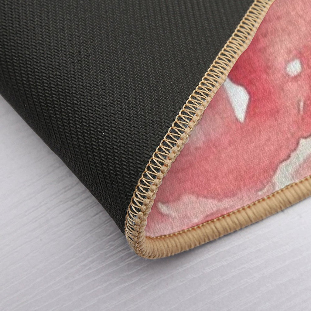 Spring Watercolor Flowers Bright Pinks And Yellows  Absorbent Bath Mat