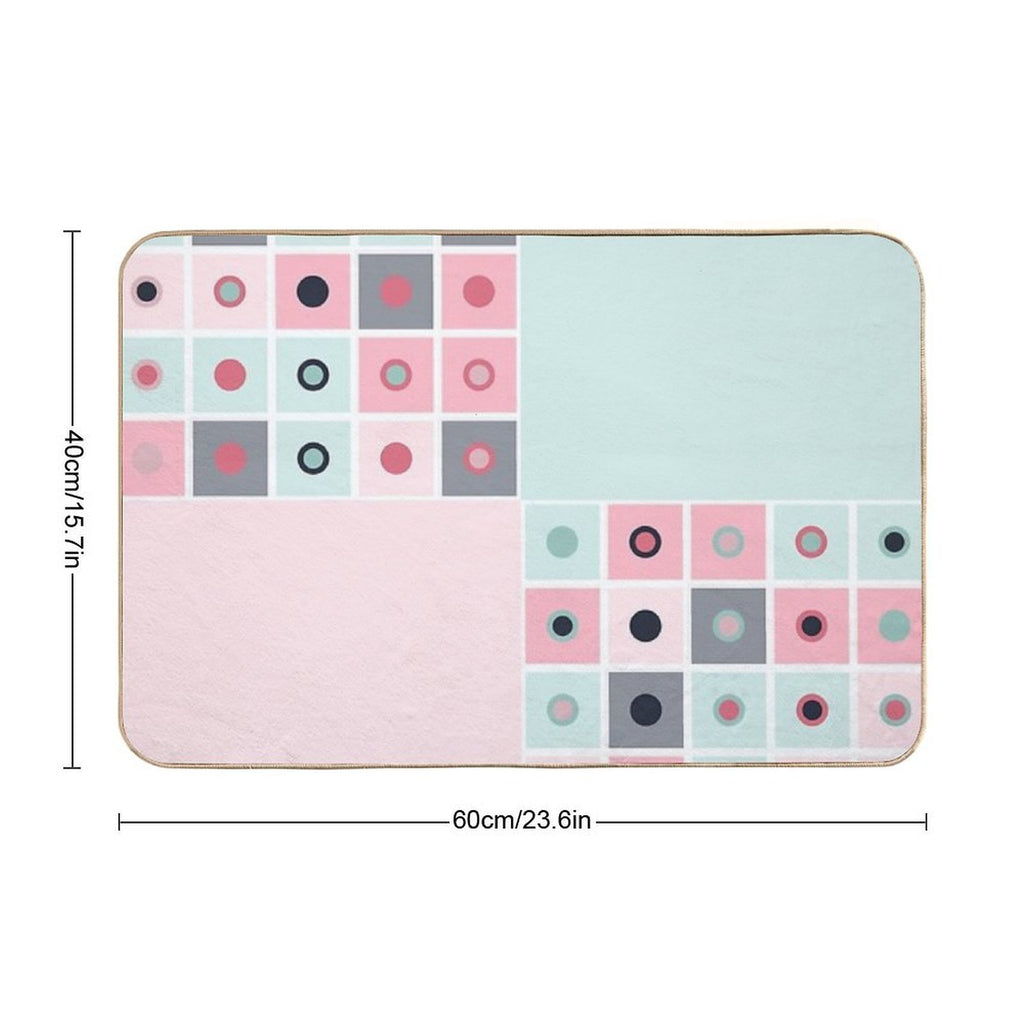 Spotted Geometric Pattern  Long-Lasting Bath Mat