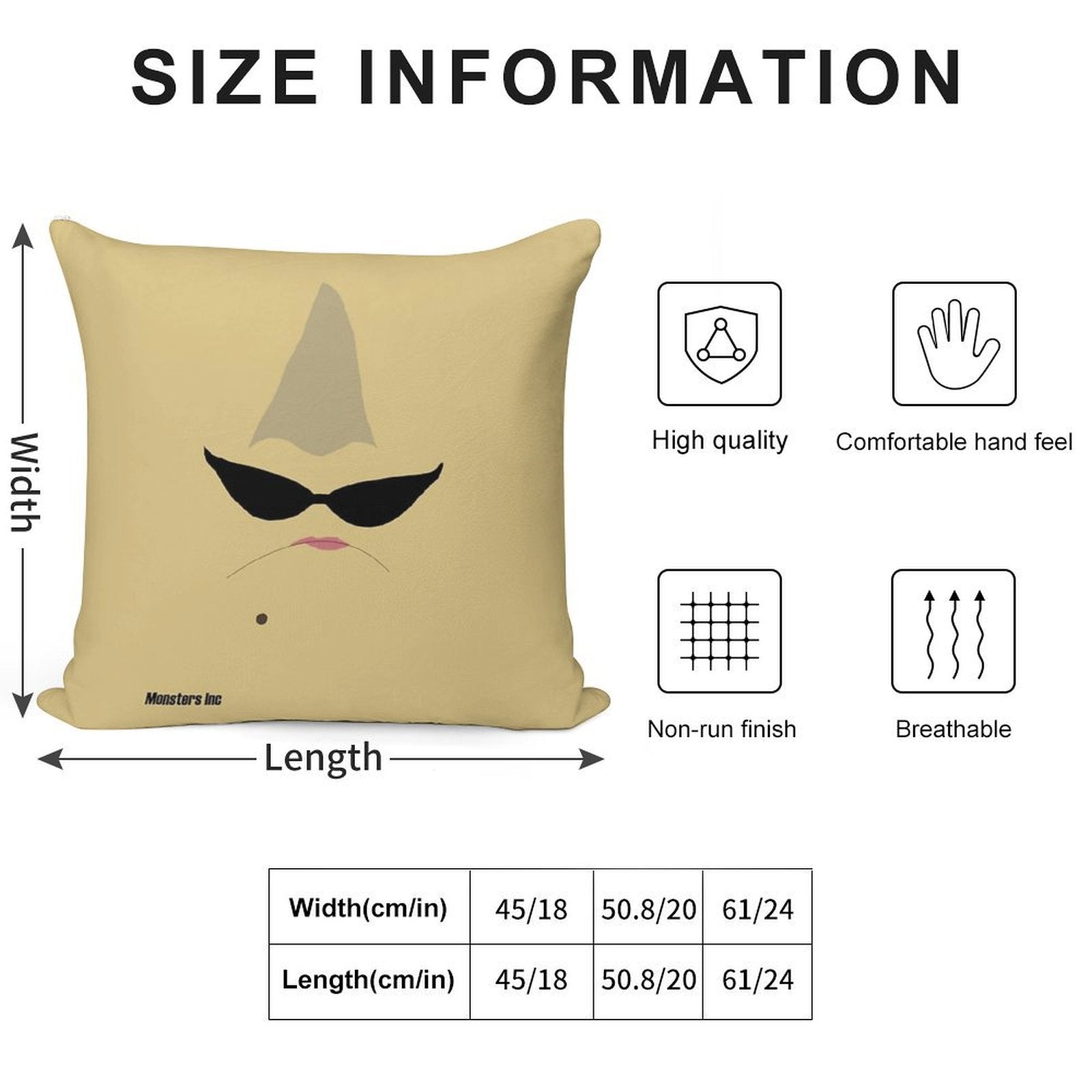 Monsters Inc Roz Minimalist Soft Fade-Resistant Throw Pillow