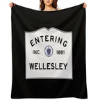 Entering Wellesley - Commonwealth of Massachusetts Road Sign Eco-conscious Throw Blanket