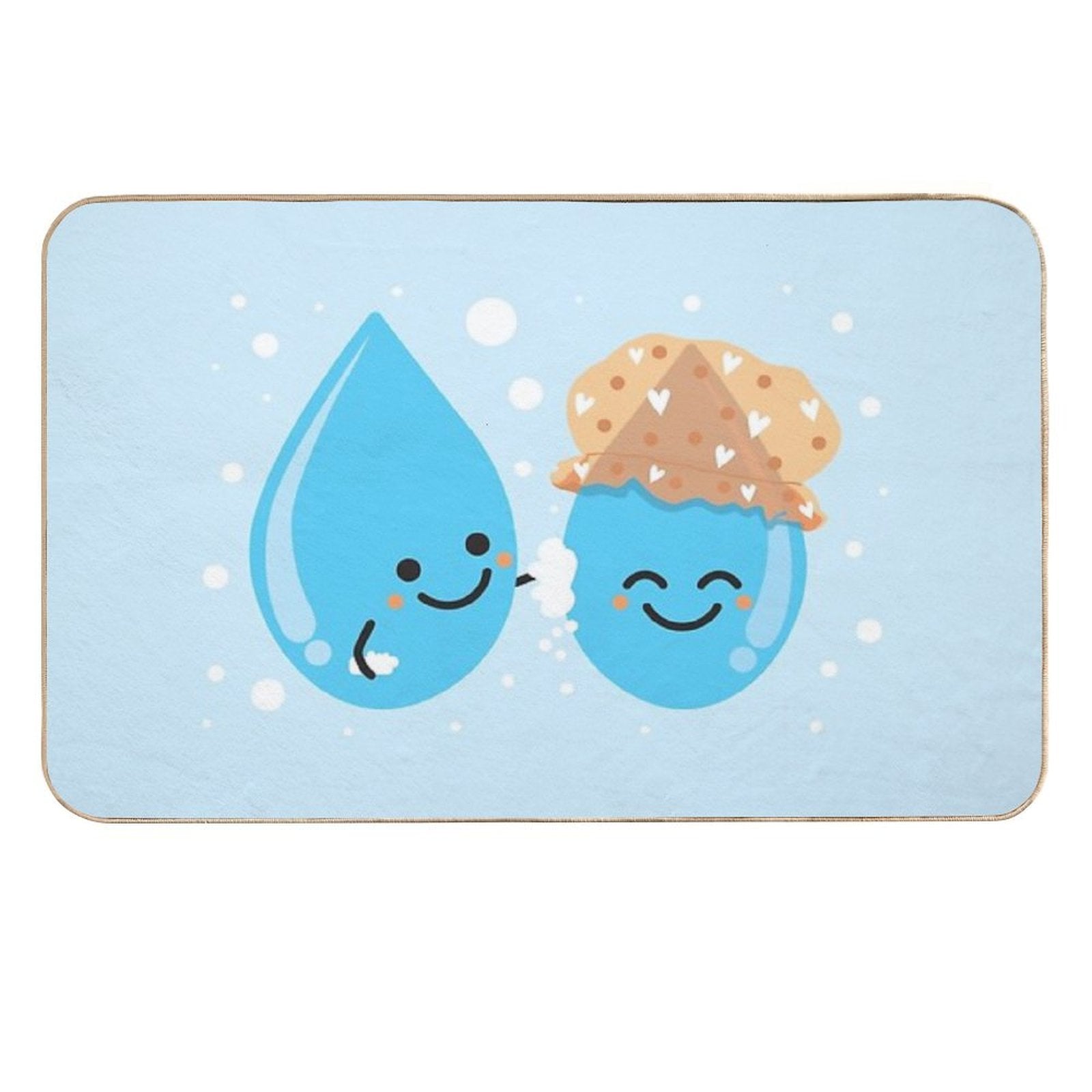 Cute Water Droplets Bathing  Multi-Purpose Bath Mat