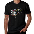 Funny Dandelion Books Gift For Reading Lover Women Girls  Graphic-printed T-Shirt