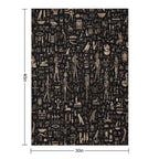 Ancient Egyptian Gods And Hieroglyphs - Black And Gold Versatility Throw Blanket