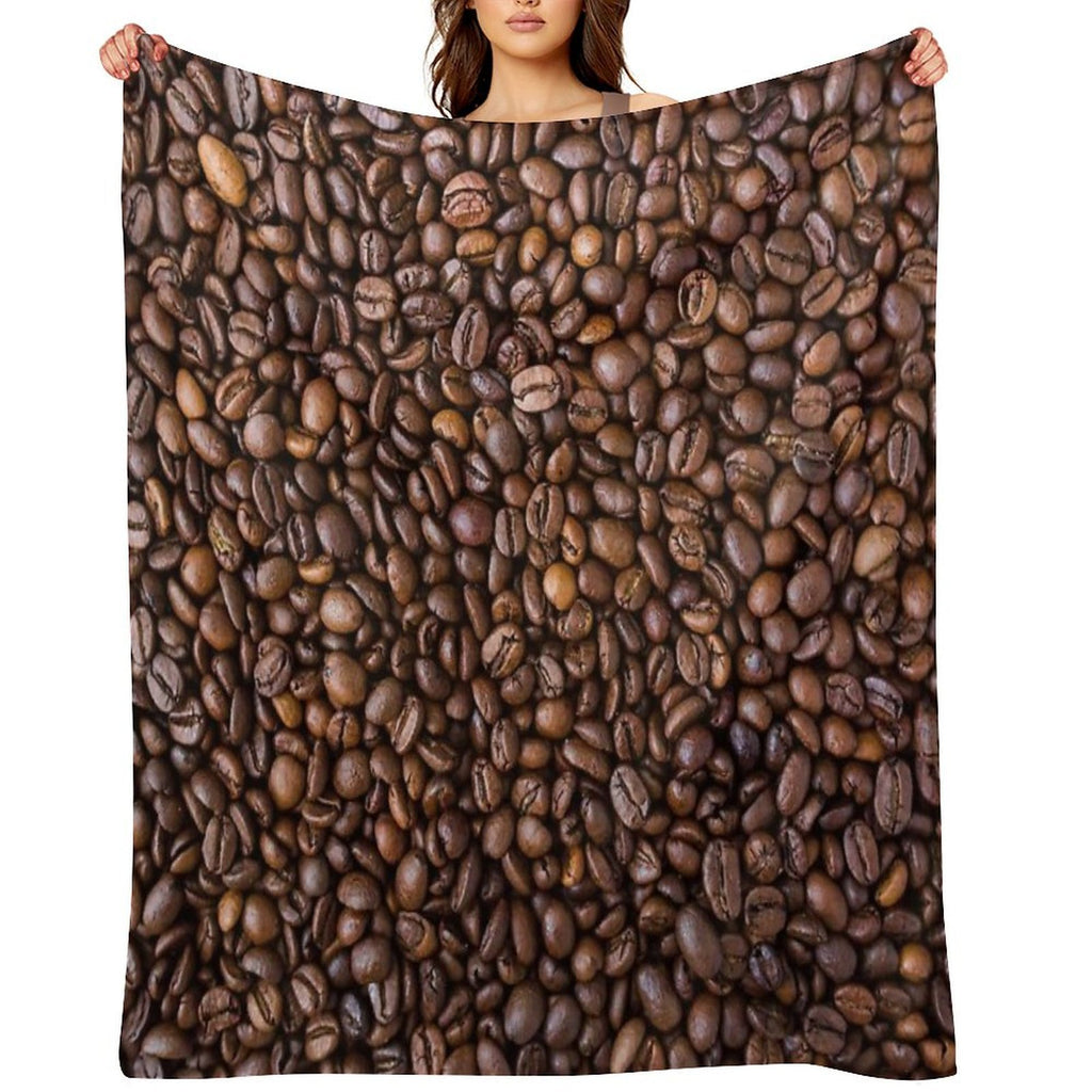 Coffee Beans Travel-friendly Throw Blanket