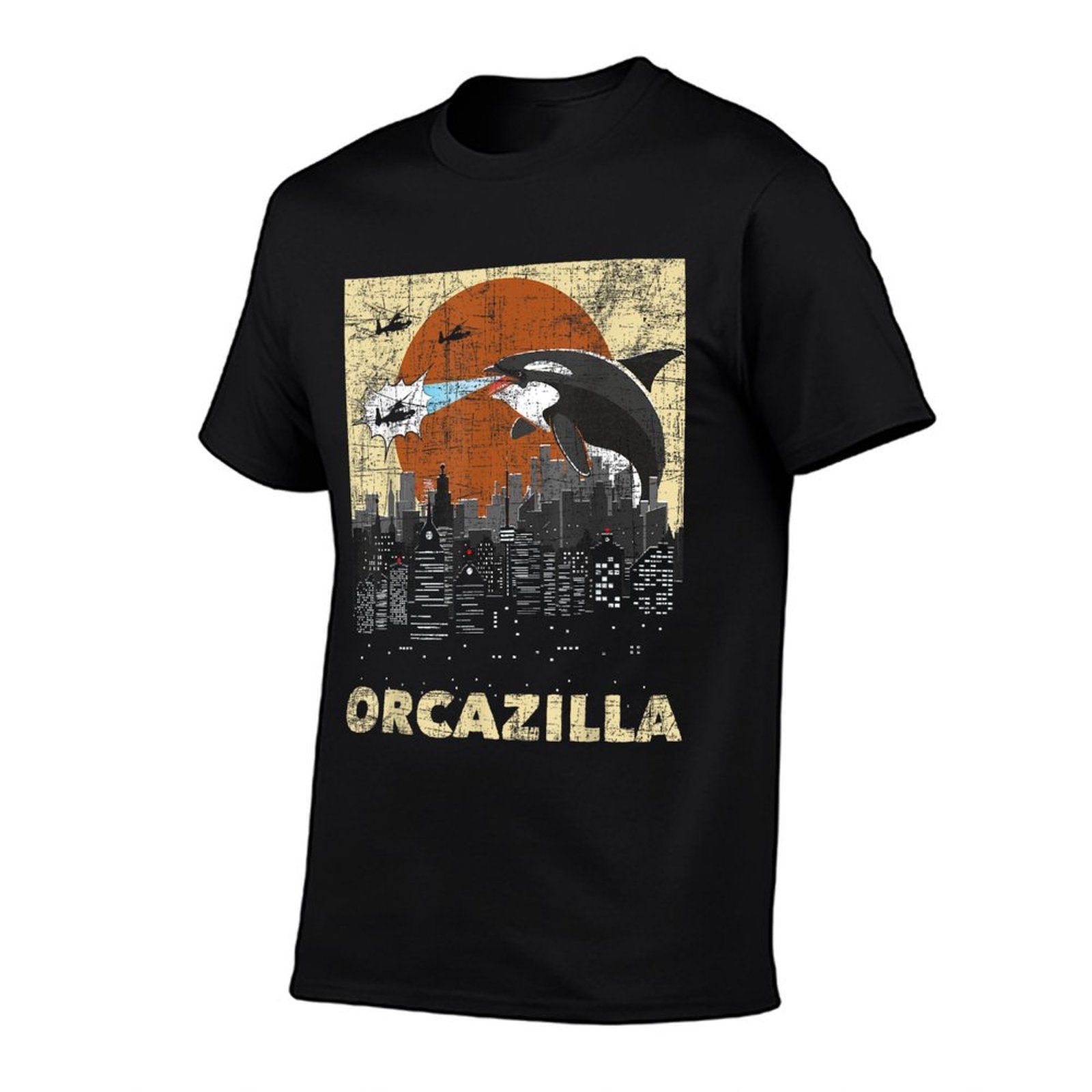 Orcazilla - Whale Lover Ocean Marine Biologist Whales  Ribbed Collar T-Shirt