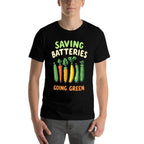 Eco Saving Batteries Going Green Funny Embarrassing Cucumber  Trendy Pattern T-Shirt