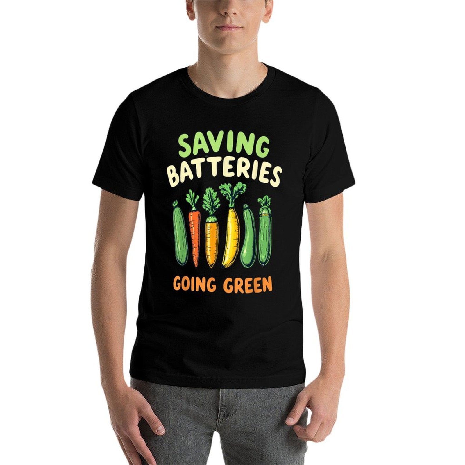 Eco Saving Batteries Going Green Funny Embarrassing Cucumber  Trendy Pattern T-Shirt