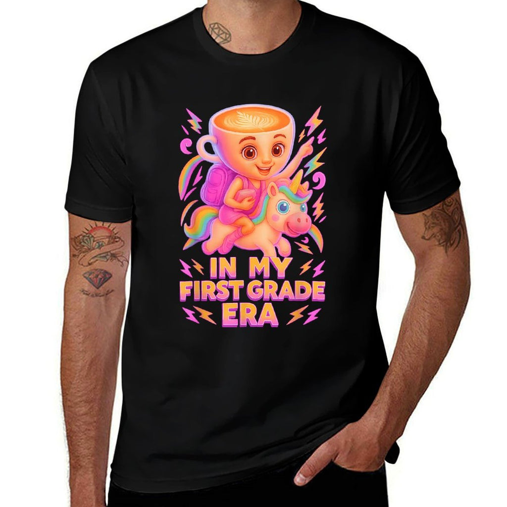 In My First Grade Era Italian Brainrot Back To School Girls  Fade-proof Color T-Shirt