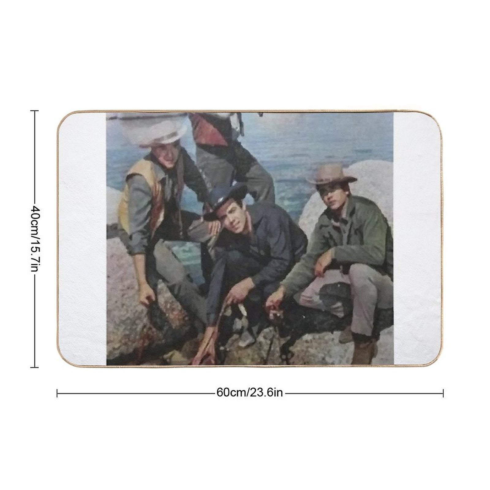 Family Fishing Cartwrights  Non-Slip Bath Mat