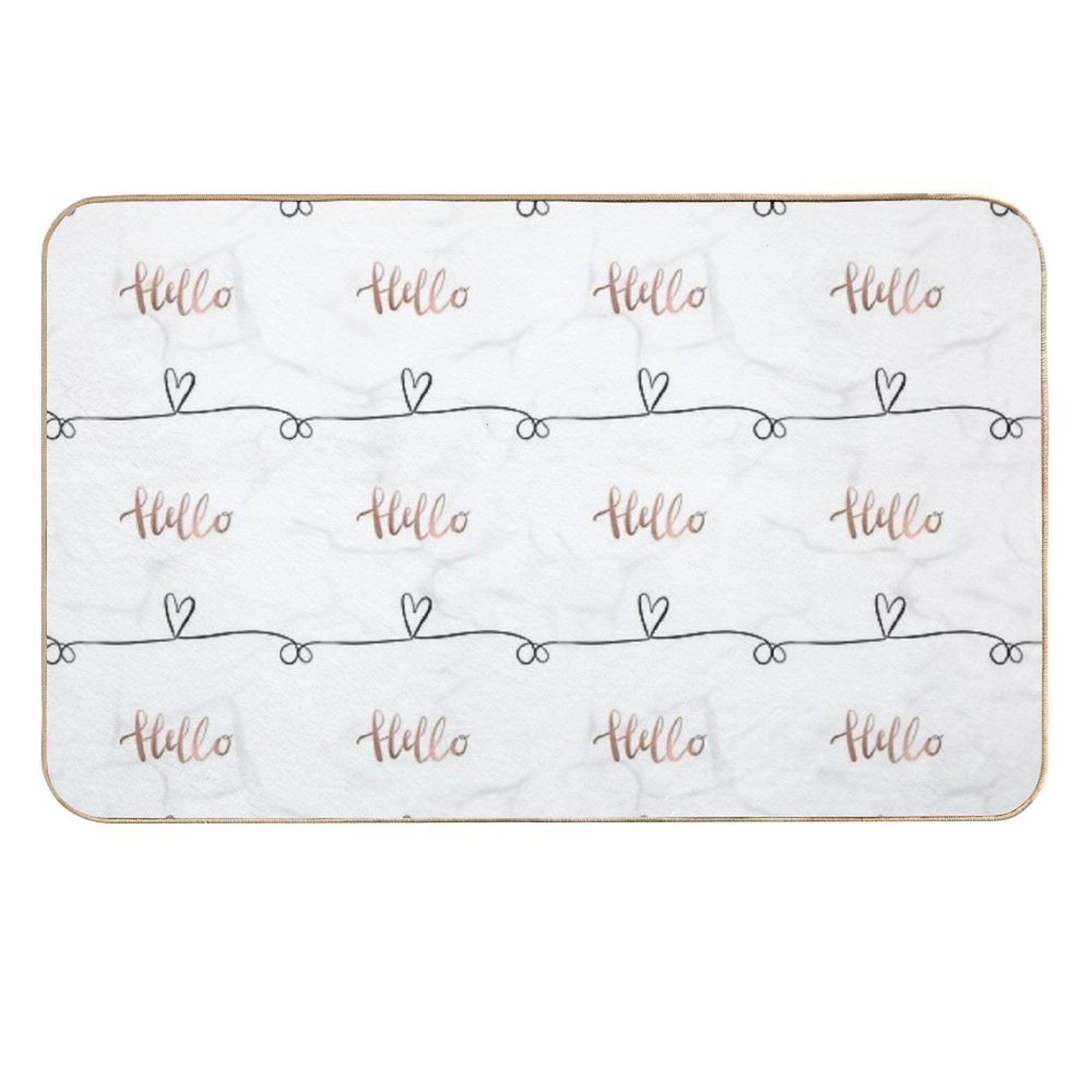 Hello Marble And Rose Gold  Eco-Friendly Bath Mat