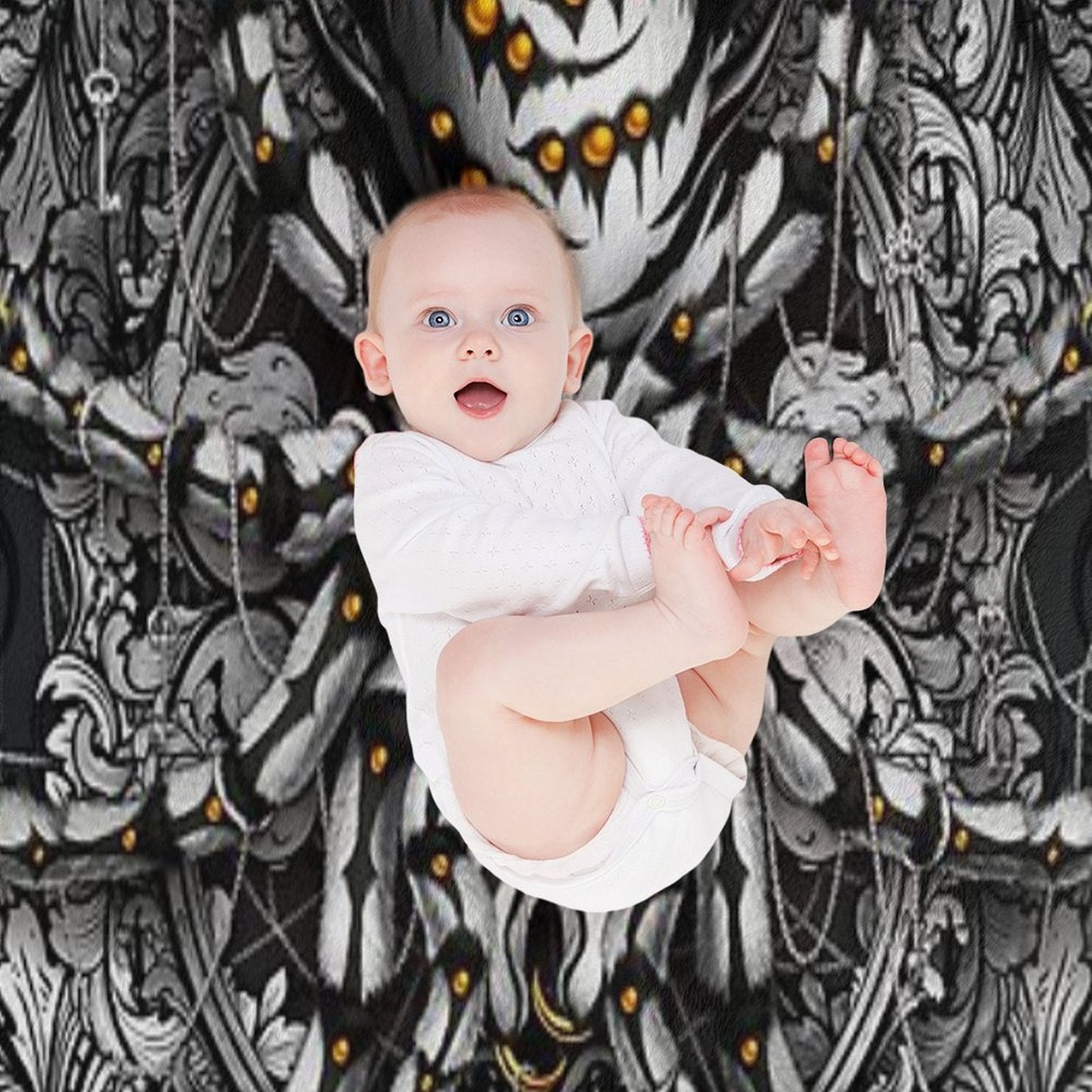 Spider Silver Black Eco-conscious Throw Blanket