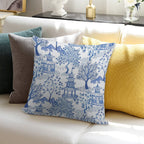 Pagoda Forest in Blues Soft Ultra-Soft Texture Throw Pillow