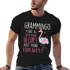 Flamingo Grammingo Like A Normal Grandma Gifts Funny Grandma  Ribbed Collar T-Shirt