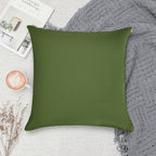 SOLID PLAIN DARK OLIVE GREEN - OVER 100 SHADES OF GREEN ON OZCUSHIONS Soft Luxury Feel Throw Pillow