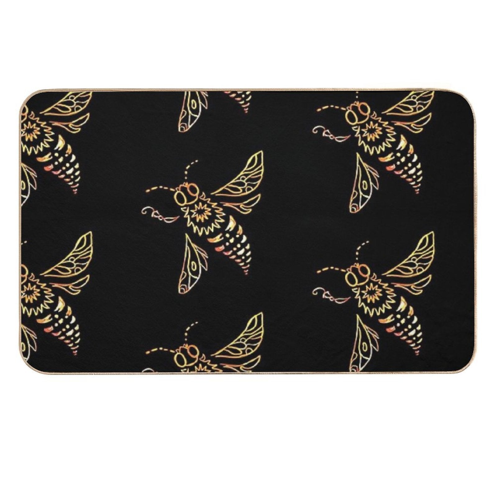 The Golden Bee Flies  Multi-Purpose Bath Mat