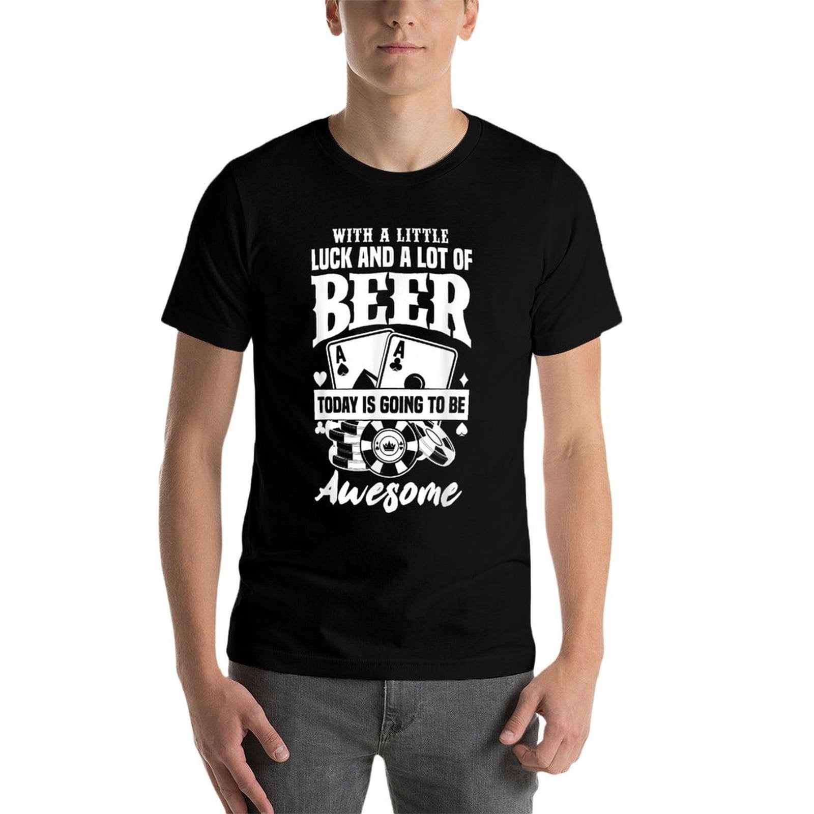 Funny Slot Machine Beer Casino Las Vegas Gambling Gambler Comfortable T-Shirt