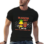 Retro Groovy Transfer Day Sticky Vibes IVF Couple Embryo  Durable T-Shirt
