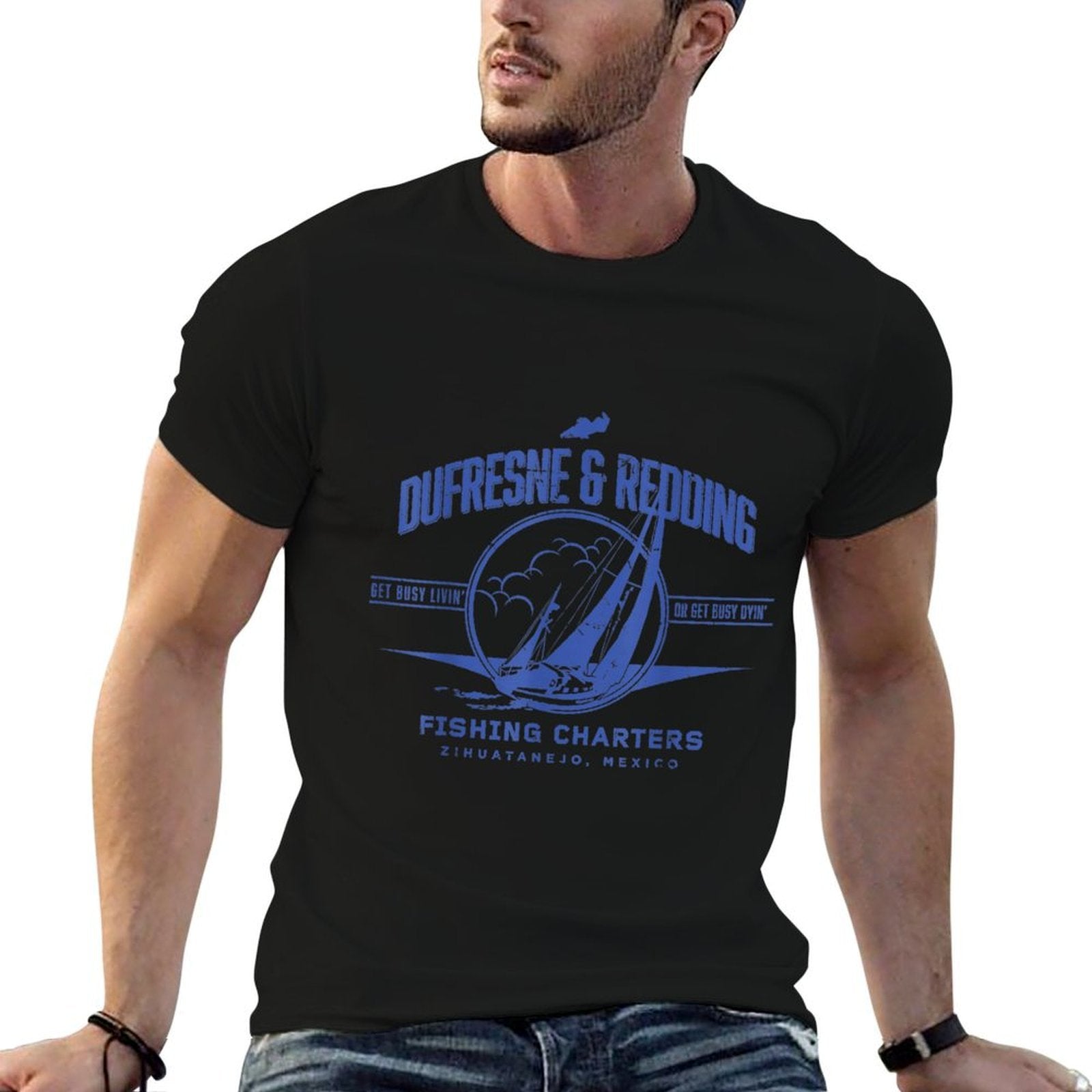 Vintage Dufresne  Redding Fishing Charters  Fade-proof Color T-Shirt