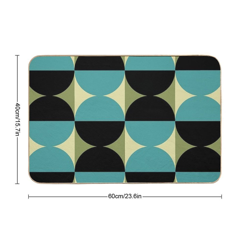 Mid Century Modern Geometric Abstract Pattern 737  Rapid-Drying Bath Mat