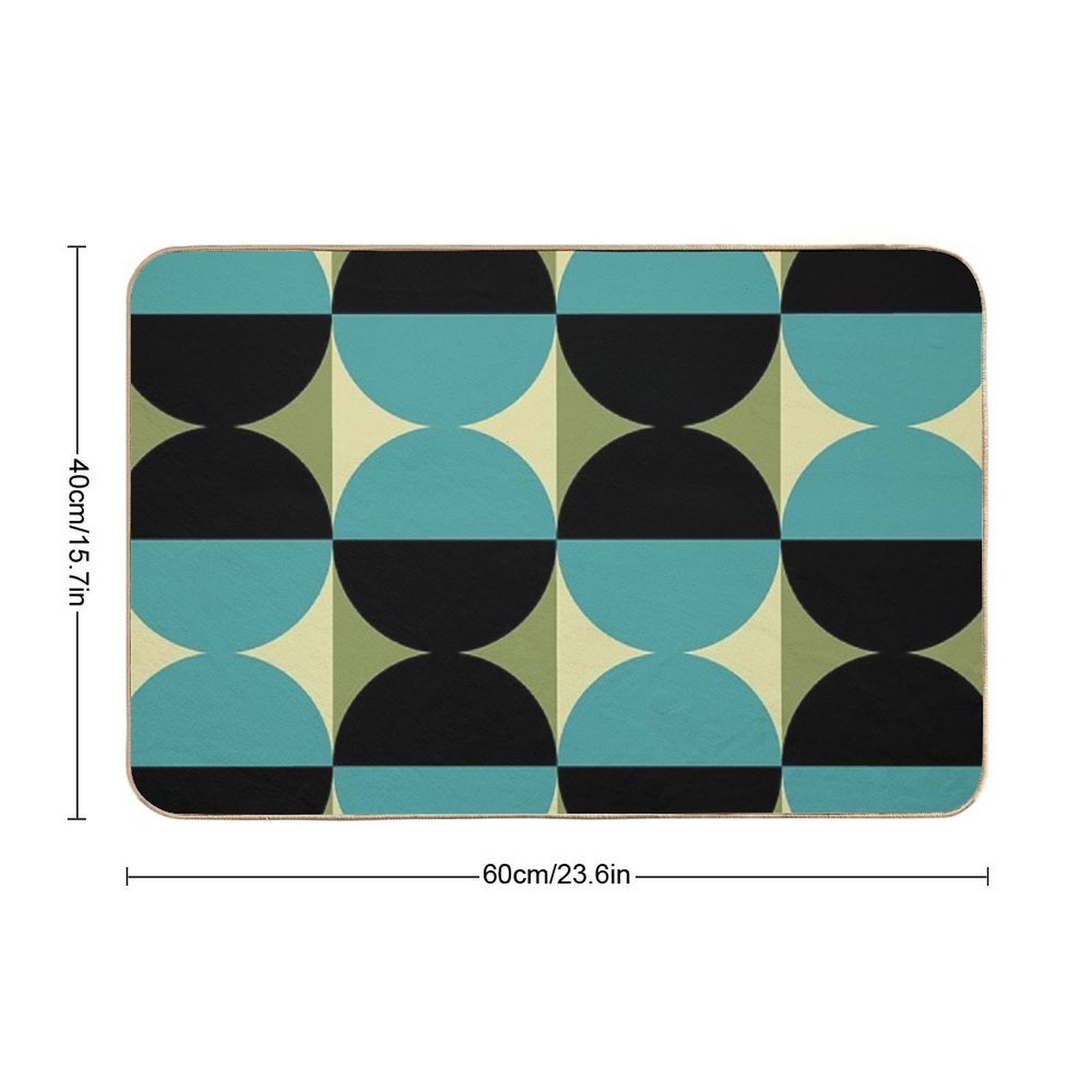 Mid Century Modern Geometric Abstract Pattern 737  Rapid-Drying Bath Mat