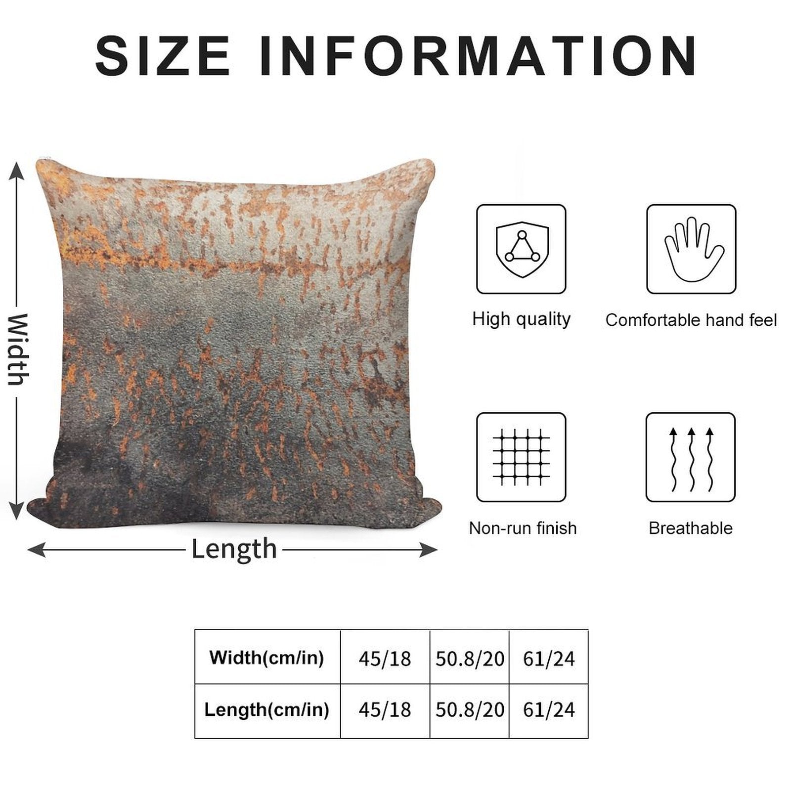 Light Rust Soft Reinforced Edging Throw Pillow