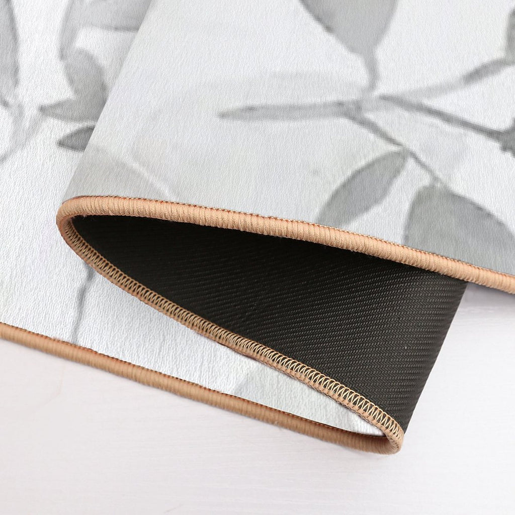 Grey Watercolor Leaves  Rapid-Drying Bath Mat