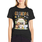 Grandpa Of The Wild One 1St Birthday Kids Safari Woodland  Polyester Blend T-Shirt