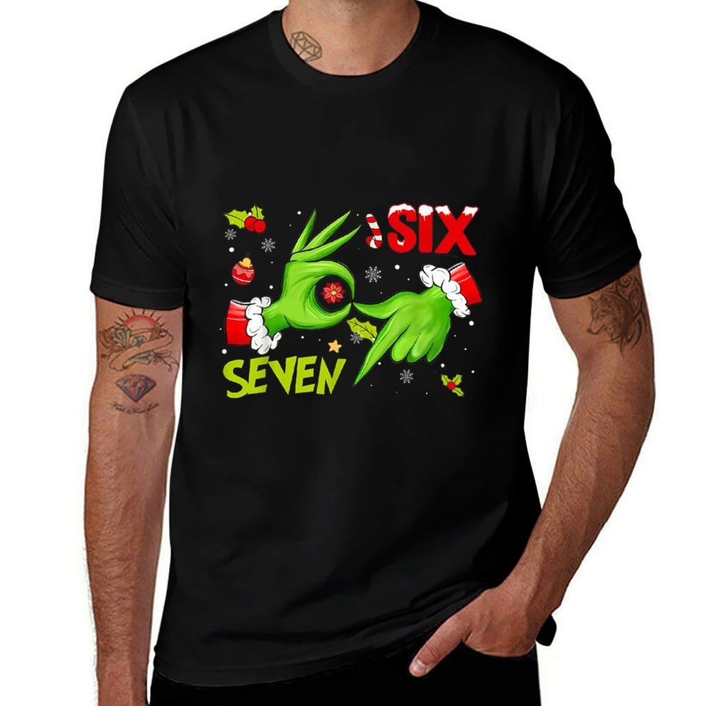 6 7 Six Seven Hand Gen Z Alpha Meme Slang Xmas Christmas Comfortable T-Shirt