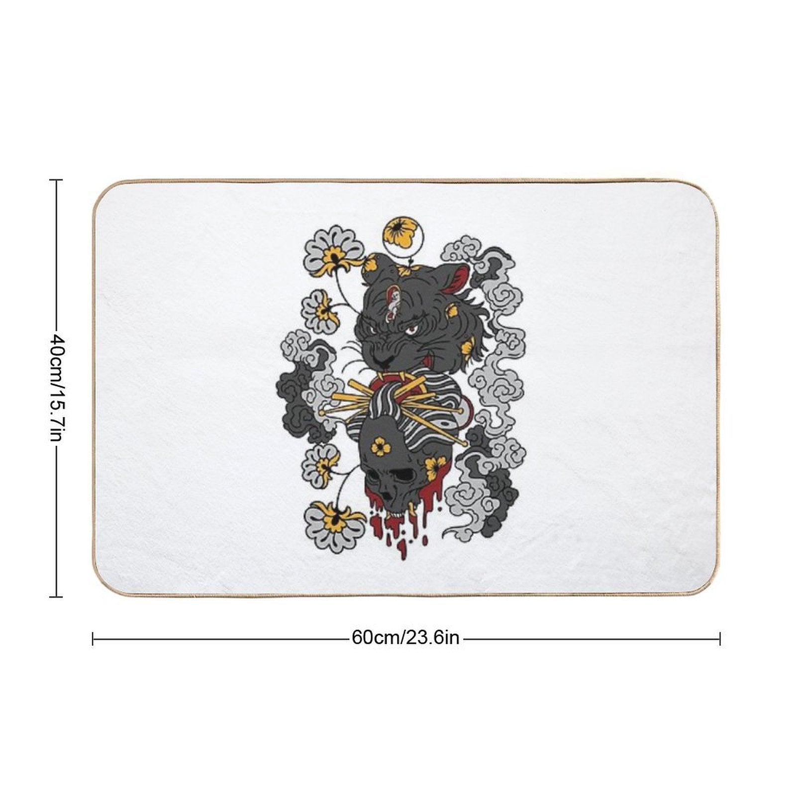 Tiger Dead Geisha  High-Traffic Bath Mat