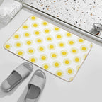 Hand Drawn Sun, Yellow Doodles Seamless Illustration Pattern  Versatile Bath Mat