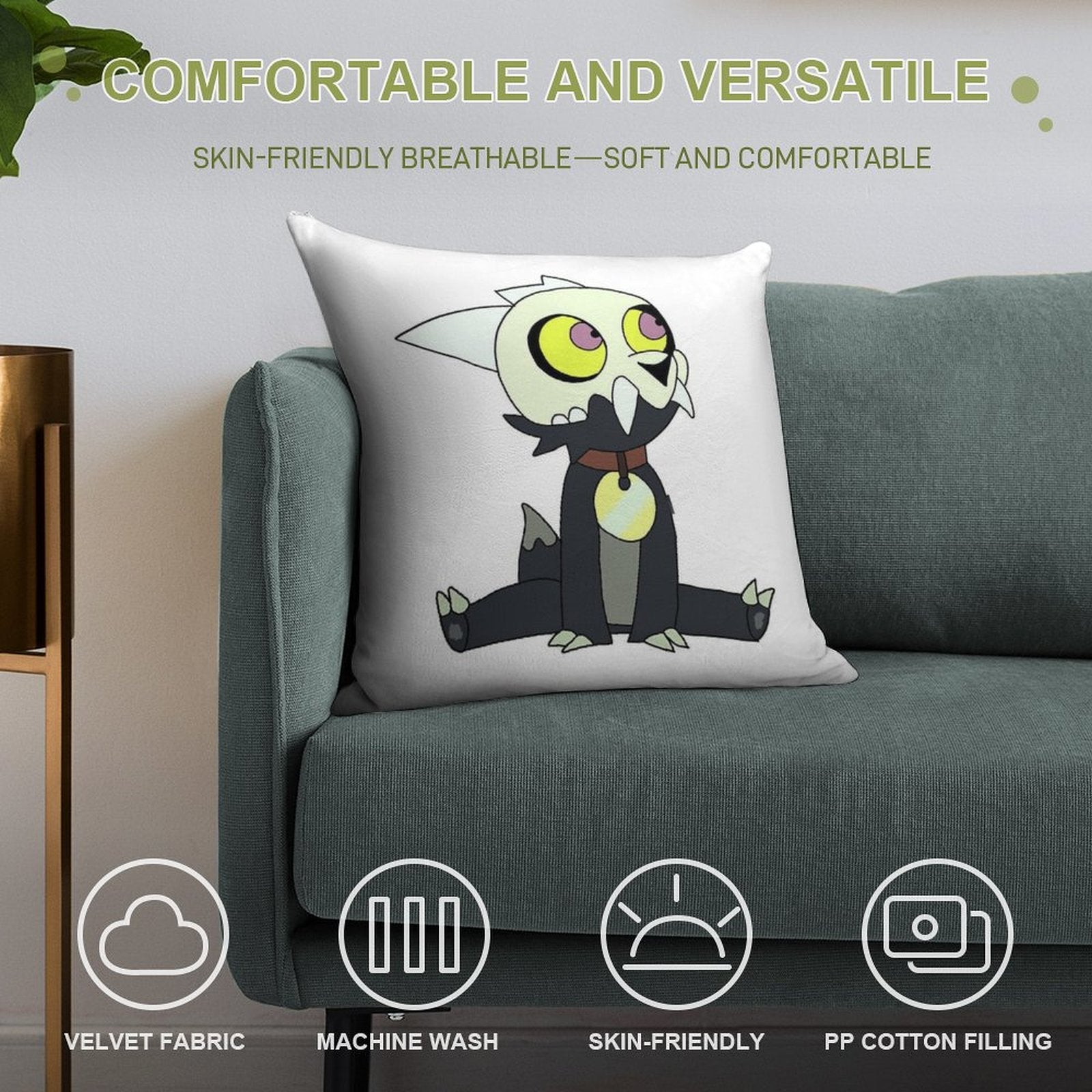 Sitting King The Owl House Soft High-Density Material Throw Pillow