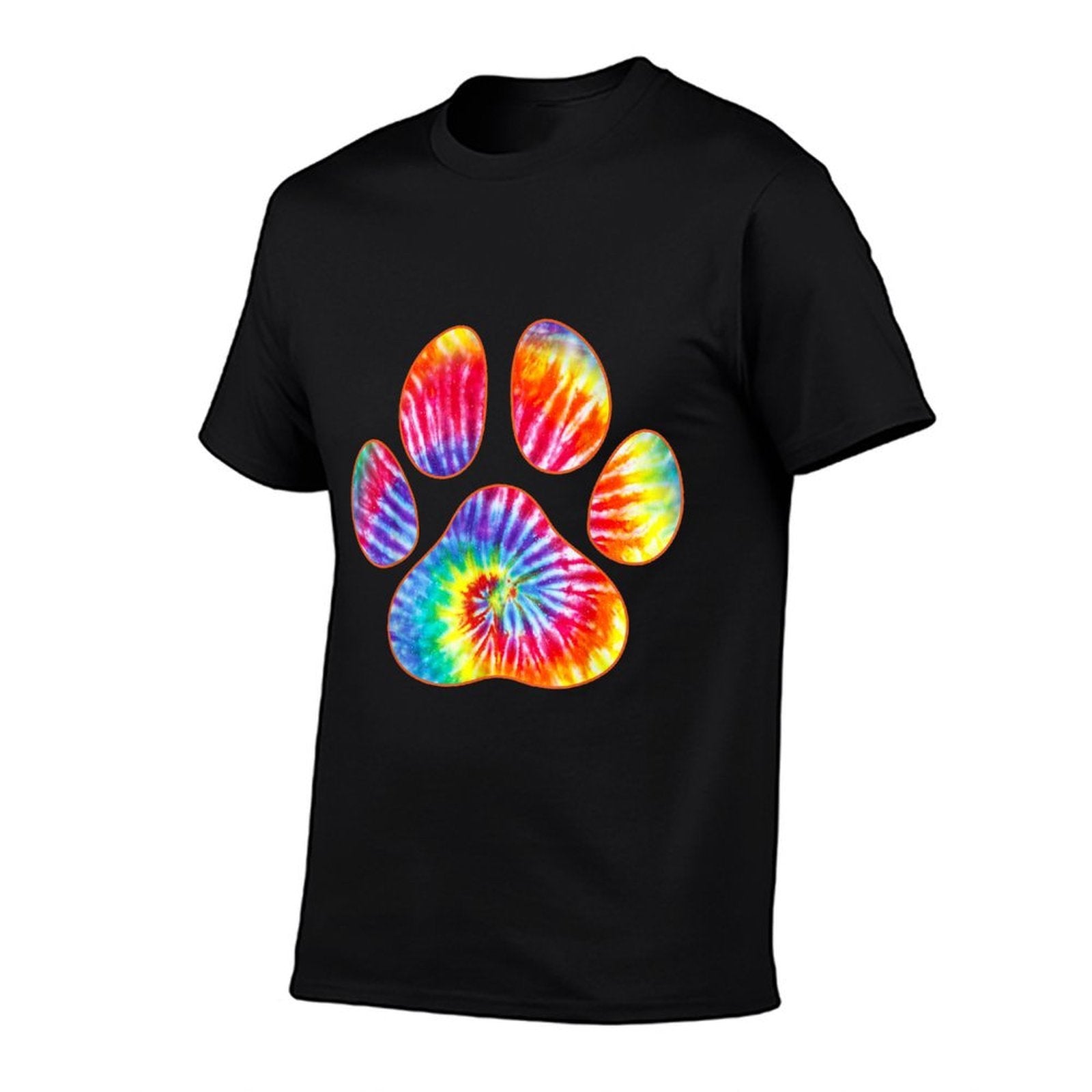 Cute Tie Dye Paw Print Pet Owner Paw Print Tie Dye Dog Lover for Men Women Girls Kids  Eco-friendly Material T-Shirt