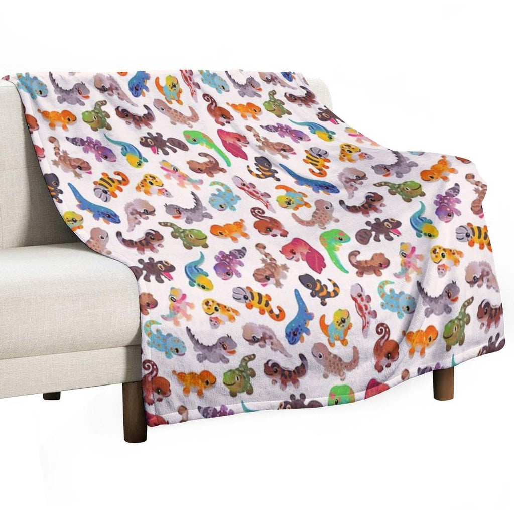 Gecko - Bright Eco-conscious Throw Blanket