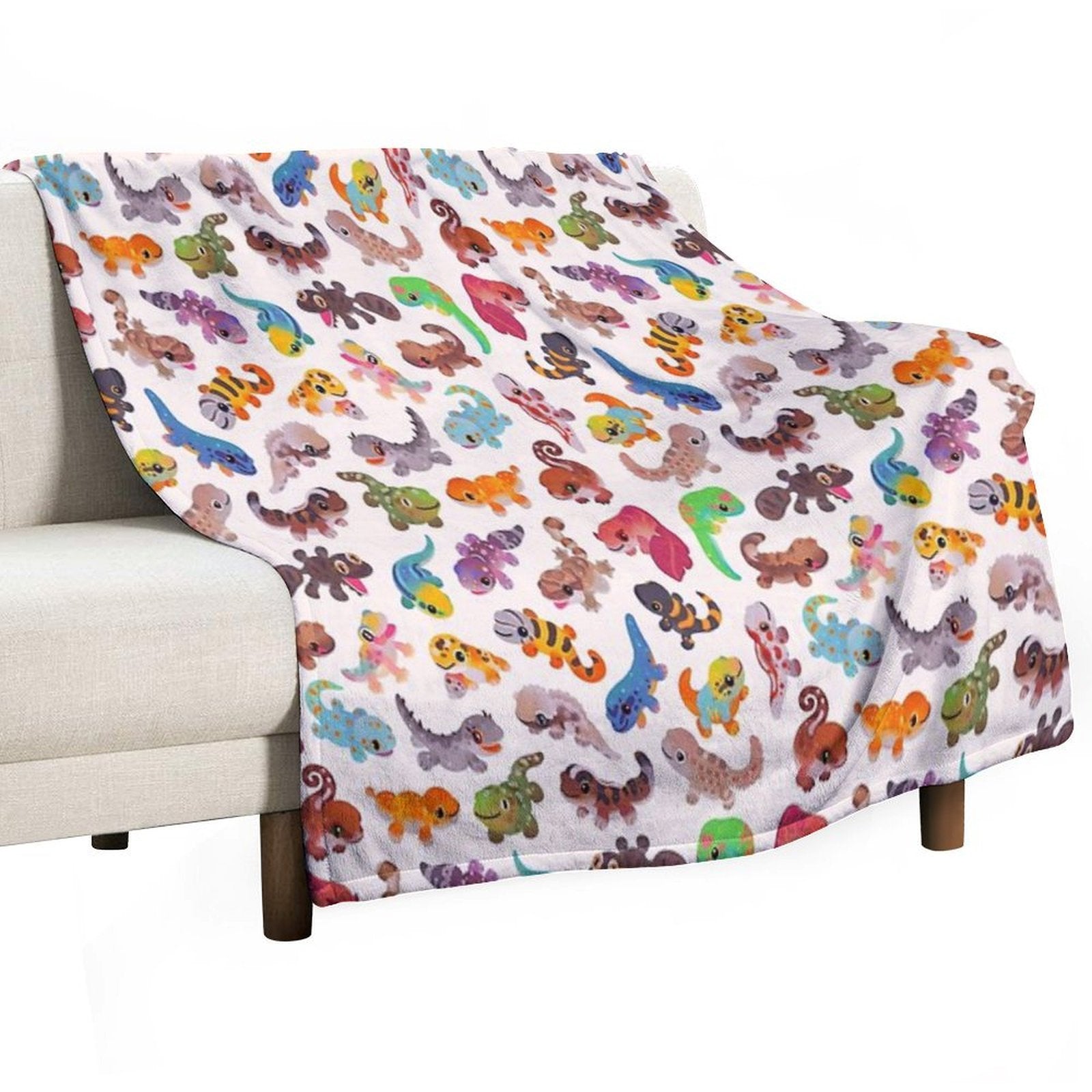 Gecko - Bright Eco-conscious Throw Blanket