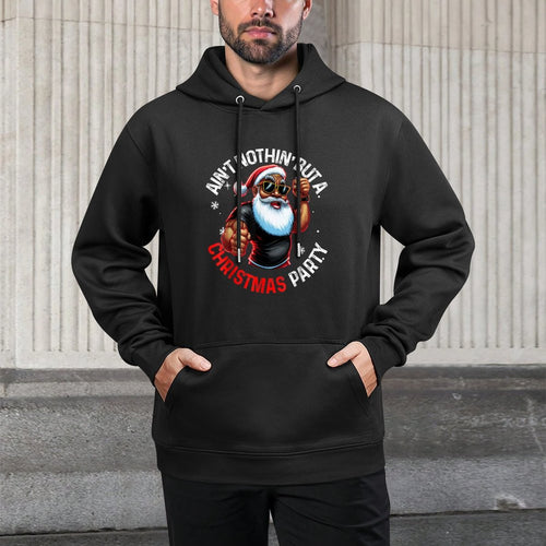 African American Santa Claus Christmas Pajama MenWomen Customizable Surface Hoodie