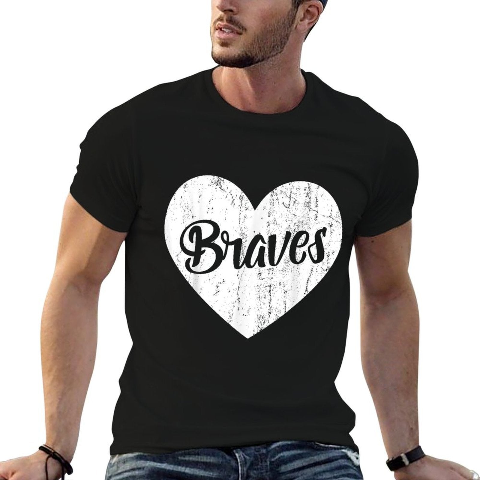 Braves School Sports Fan Team Spirit Mascot Cute Heart Gift  Quick-drying T-Shirt