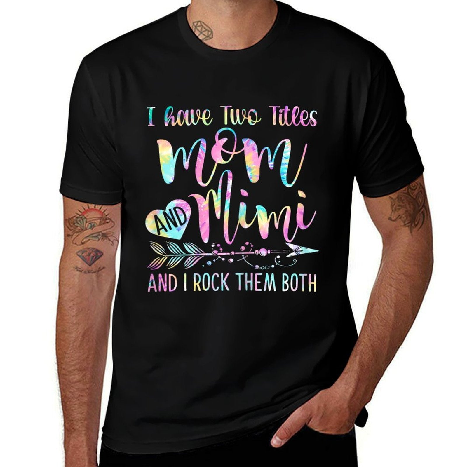 I Have Two Titles Mom And Mimi And I Rock Them Both Tie-dye  Vintage-inspired T-Shirt