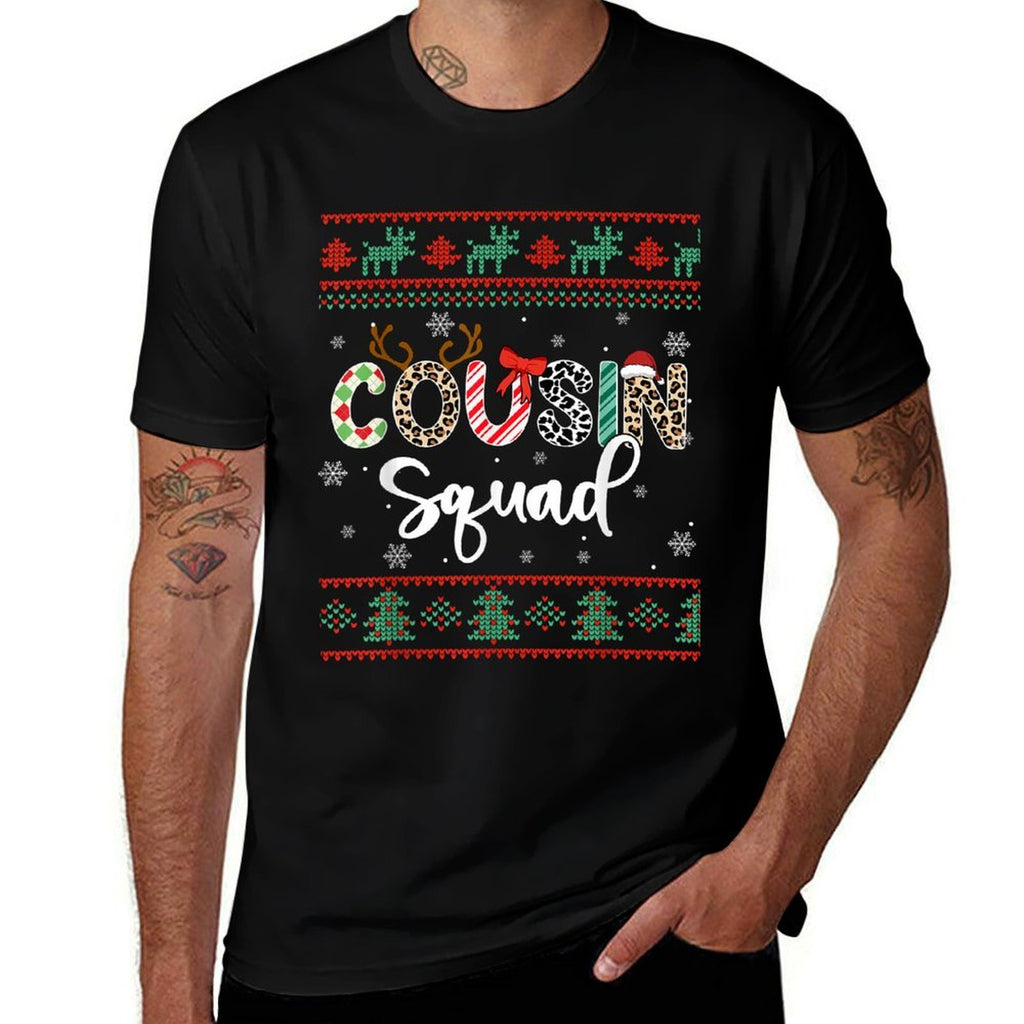 Cousin Squad Funny Christmas Family Matching  Oversized Silhouette T-Shirt