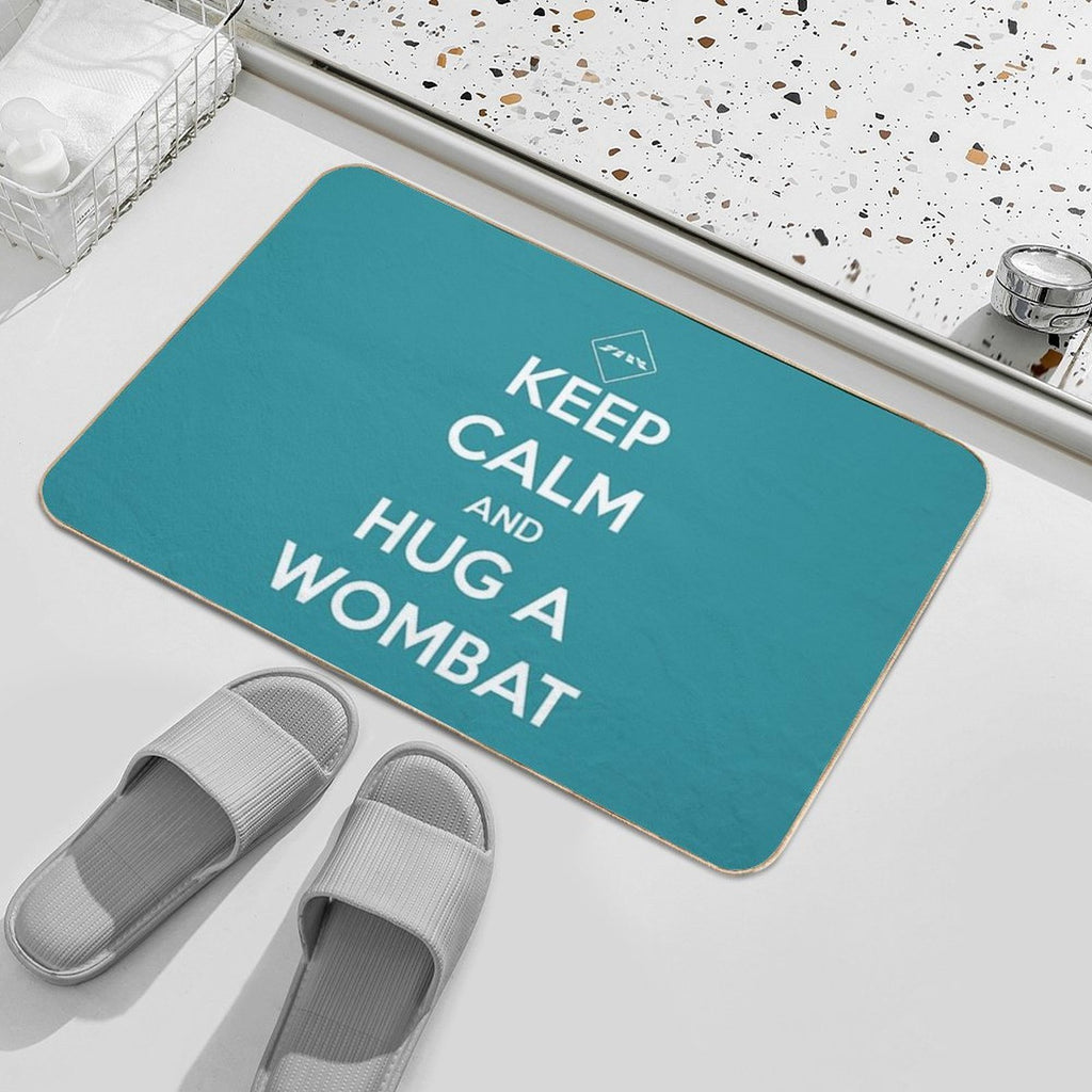 Keep Calm And Hug A Wombat  High-Traffic Bath Mat