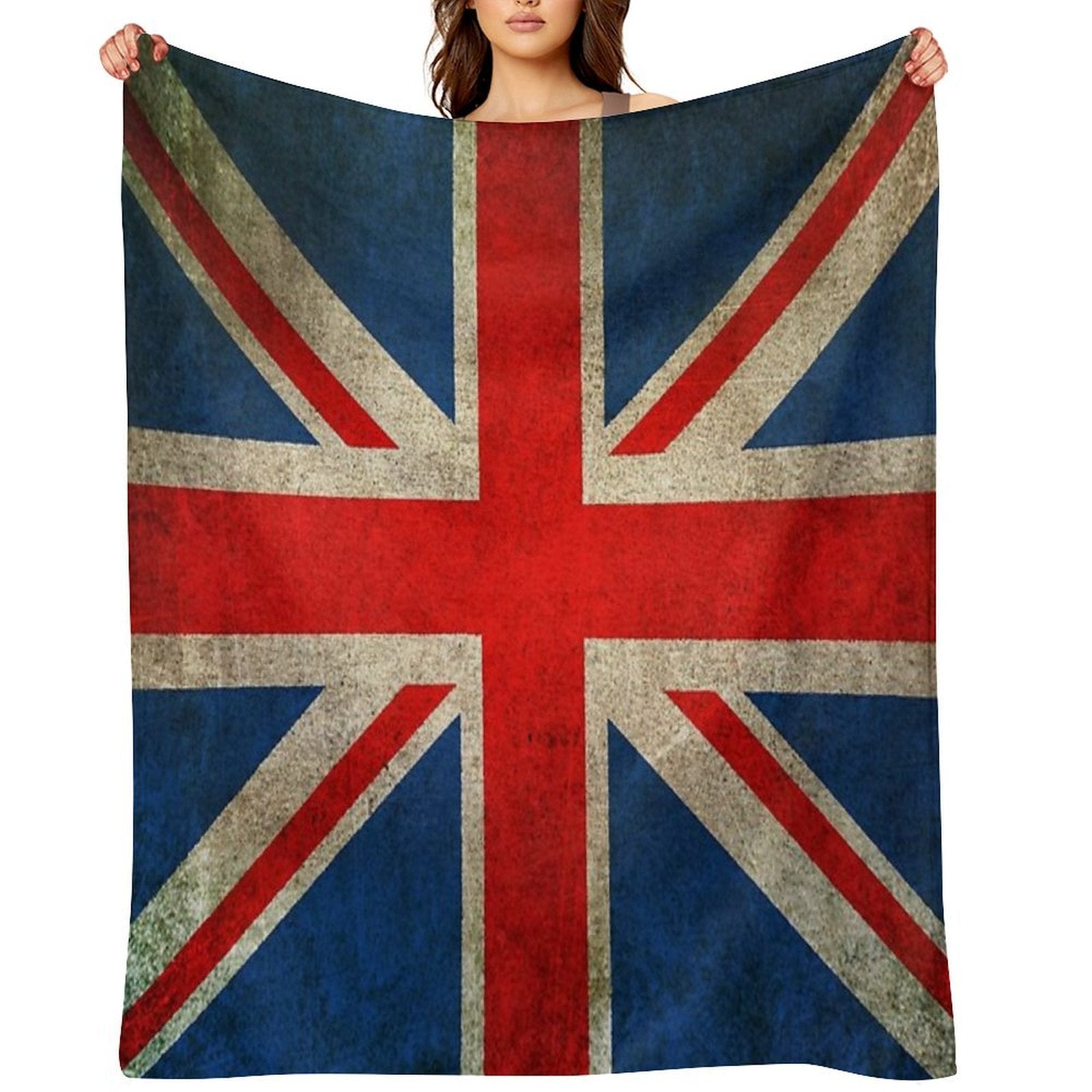 Old And Worn Distressed Vintage Union Jack Flag Compact Throw Blanket