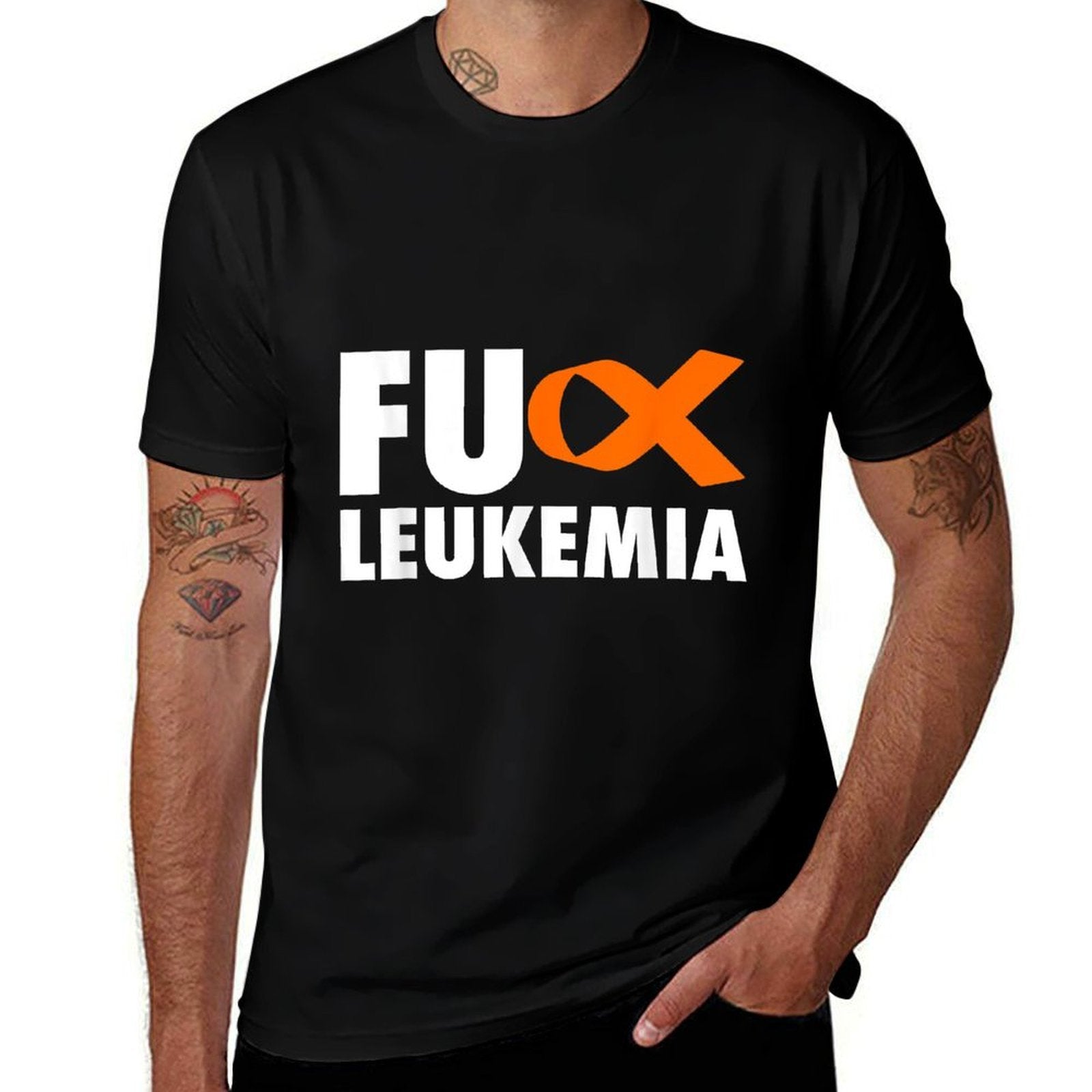 FU Leukemia - Funny Leukemia Awareness  Oversized Silhouette T-Shirt
