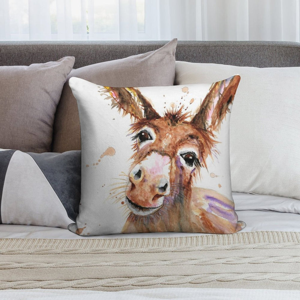 Cute Donkey Face Soft Washable Throw Pillow