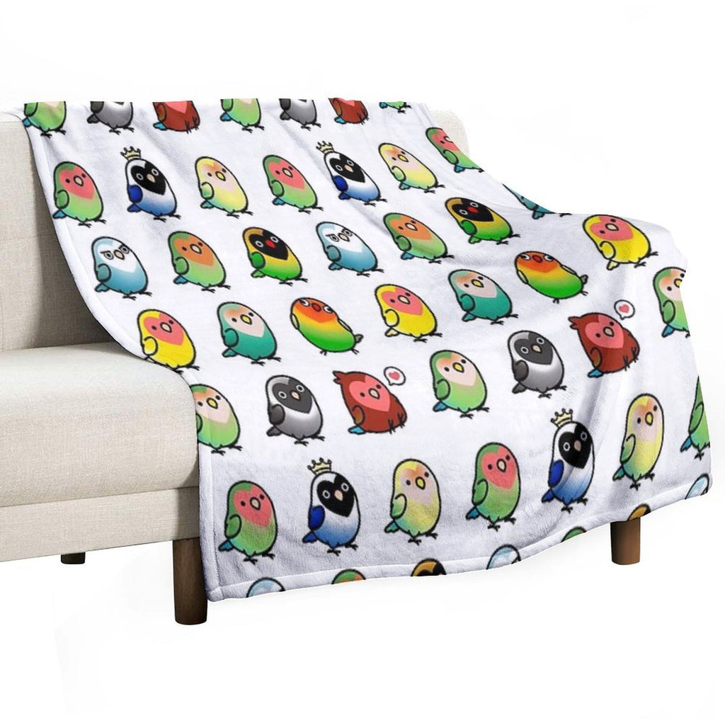 Chubby Lovebirds Comfort Throw Blanket