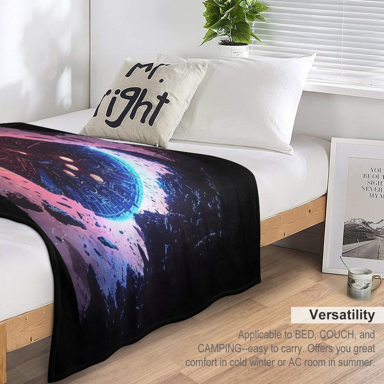 Millennium Falcon in Asteroid Field Wrinkle-free Throw Blanket