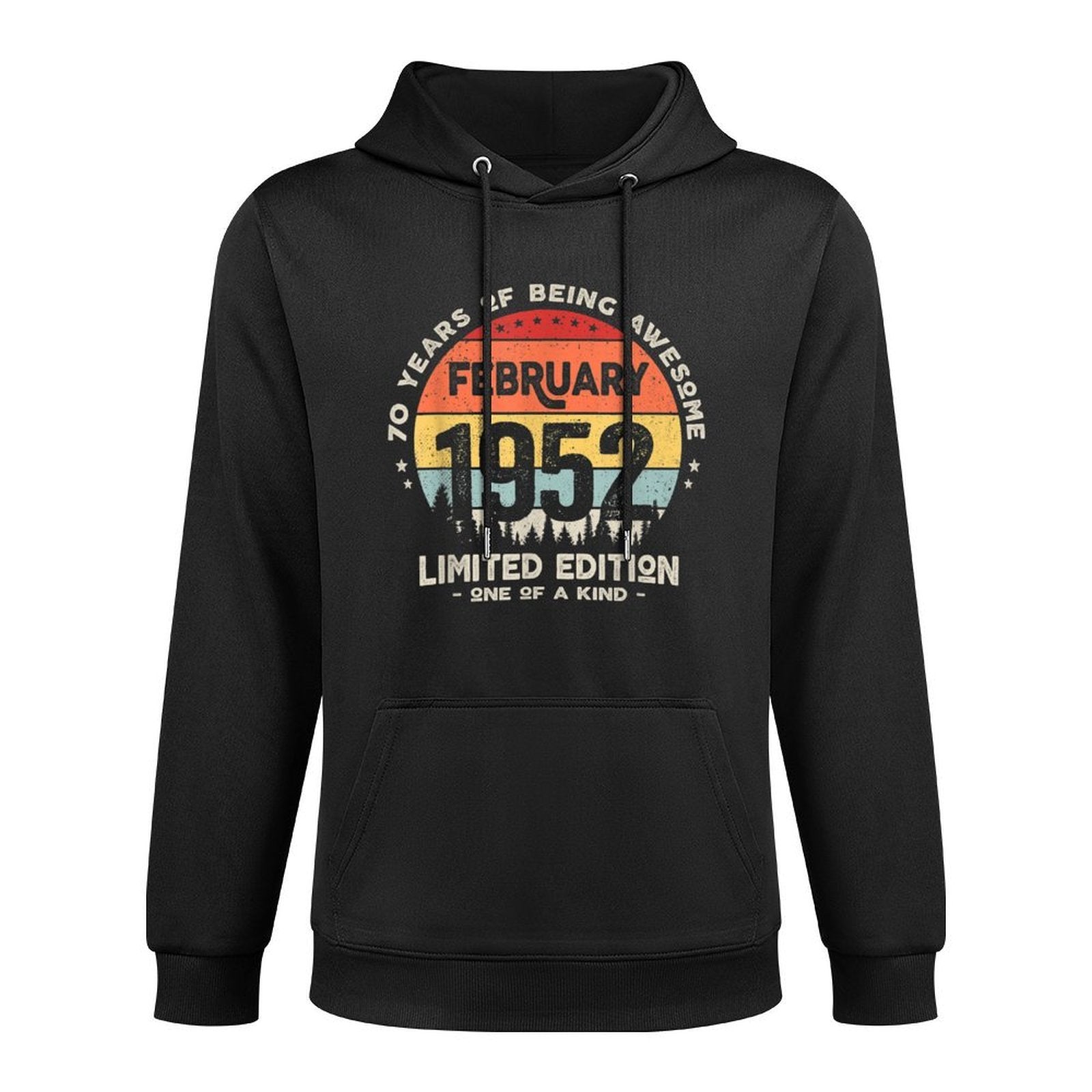 70 Years Old February 1952 Limited Edition 70th Birthday Shape Retention Hoodie