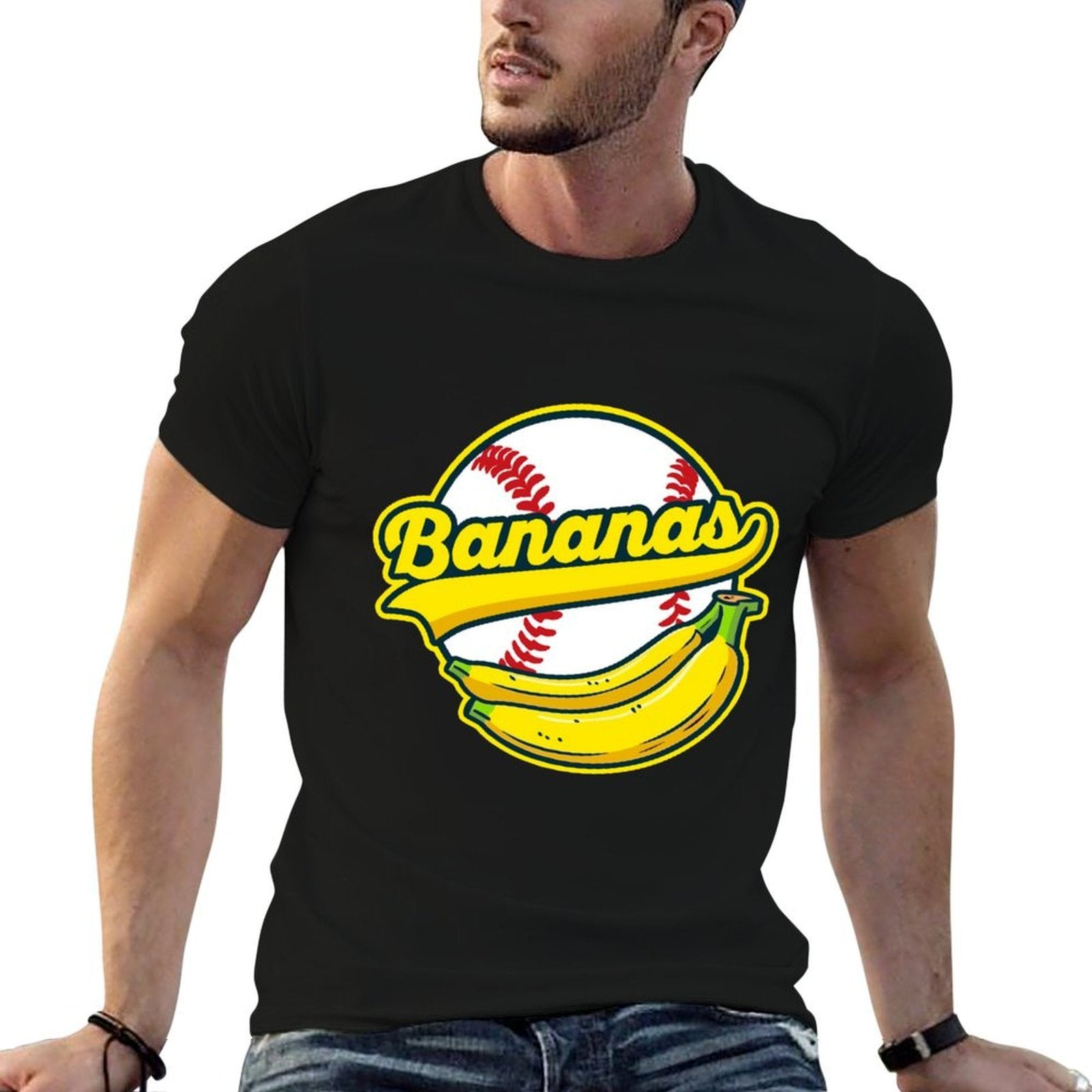 Funny Lets Go Bananas Vintage Graphic  Tagless Design T-Shirt