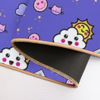 Kawaii Seamless Pattern Bath Mat, Cute Kawaii Retro Graphic  Multi-Purpose Bath Mat