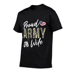 Womens Proud Army Wife Army Graduation Wife US Army Wife Gifts  Summer-ready Fabric T-Shirt